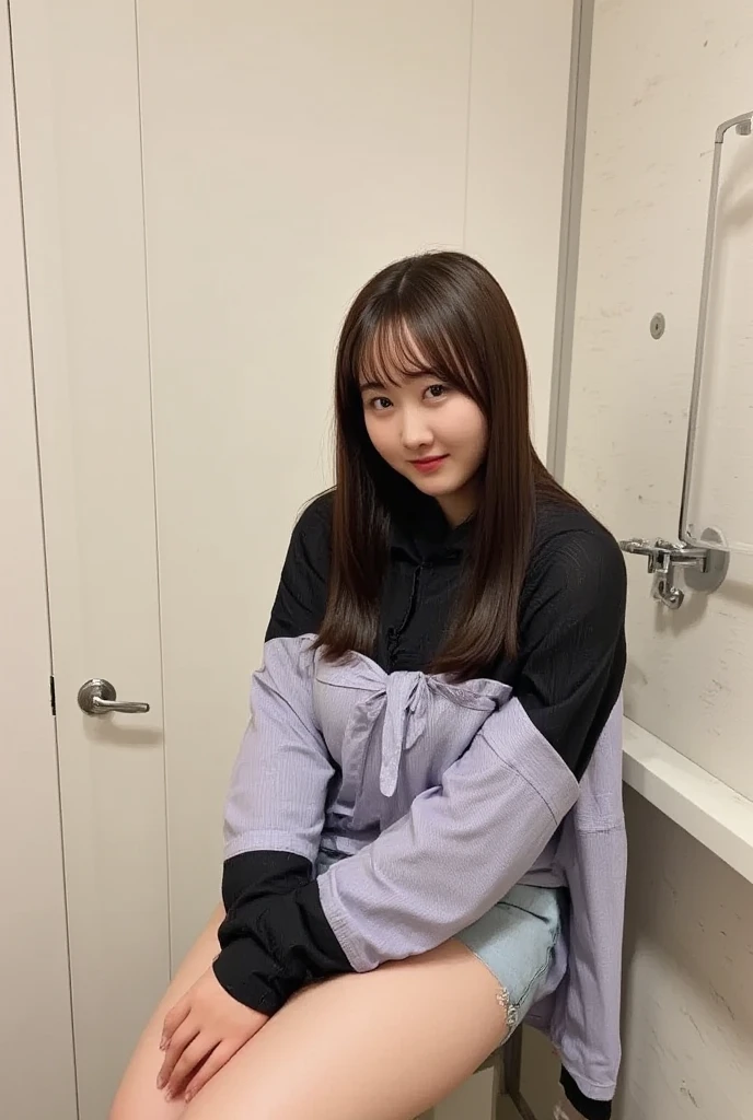 ((highest quality、8k、masterpiece:1.3)),((((fullbody shot)))),Ultra-high resolution,big eyes,Japanese,bangs,(a girl),(1 girl),((20 years old)),((facing at viewer)),(long hair),(((black sweater))),grin,((squatting)),(pleated mini skirt),(((pussy))),((pubic hair)),((skirt lift)),(((short crew socks)))