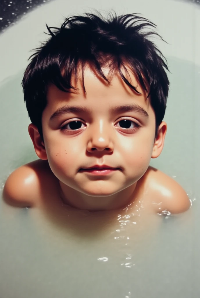 A boy drowning in an eye