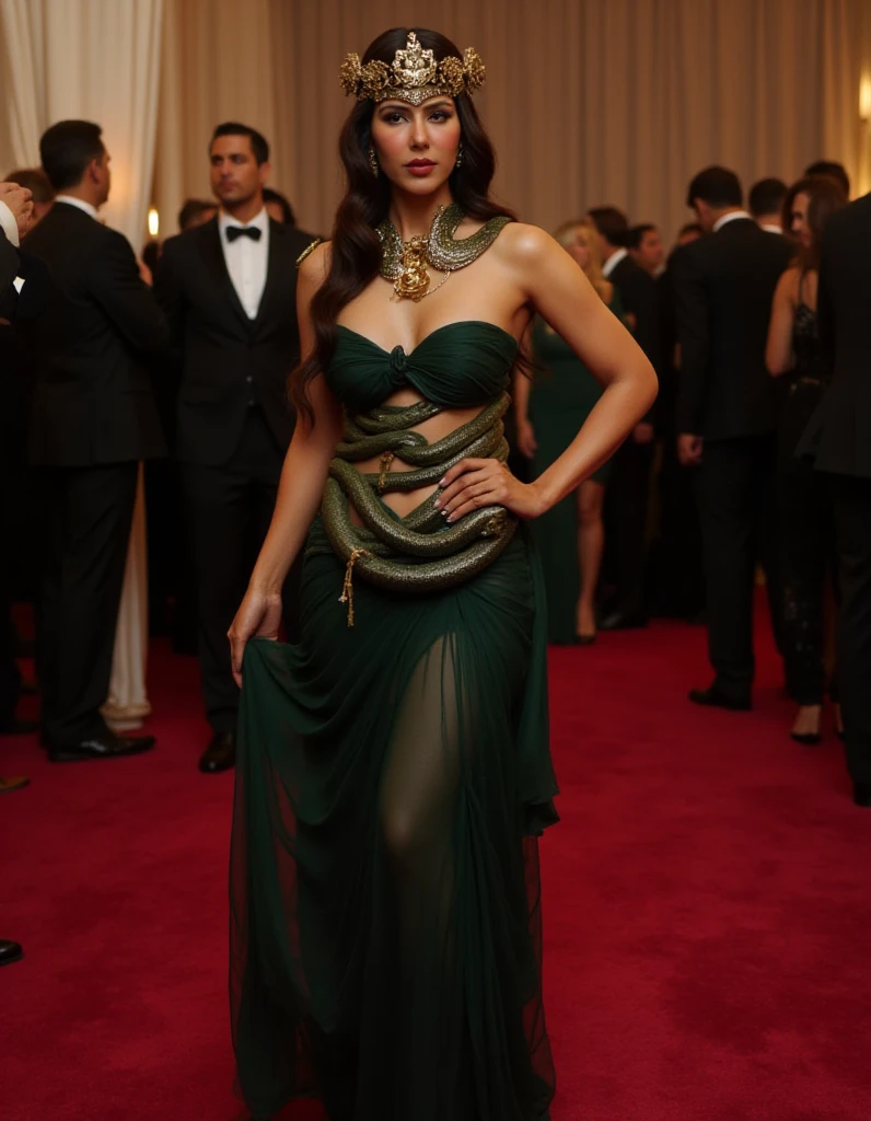 For the iconic role of Cleopatra, the costume designers chose clothes that emphasized the Egyptian ruler's fascination with snakes. Taylor later acquired her own collection of “snake” works by Bvlgari Serpenti. In particular, her collection included watches with diamonds and emeralds, directly on the set and given to her by her husband Richard Burton.