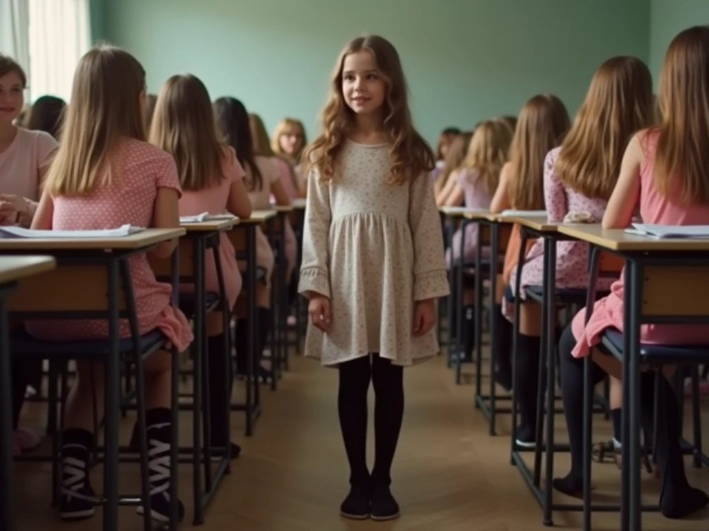 A class room of small girls kids and babies naked
