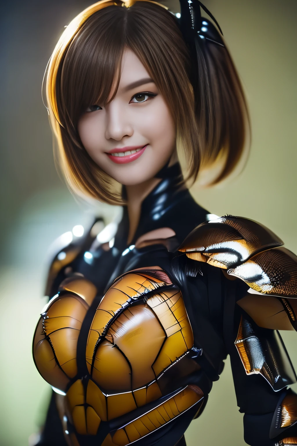 (high resolution,masterpiece,best quality,extremely detailed CG, anime, official art:1.4), realistic, photo, amazing fine details, all intricate, gloss and shiny,awesome many layers, 8k wall paper, 3d, sketch, kawaii, illustration,( solo:1.4), perfect female proportion,villainess, (fusion of dark brown cockroach and lady:1.4), (brown cockroach form lady:1.2), (brown cockroach lady:1.2), (fusion:1.2), (solo:1.4), (evil smile:1.2), muscular, abs, (cockroach brown exoskeleton bio insect suit:1.4), (cockroach brown exoskeleton bio insect armor:1.2), (brown transparency cockroach wing:1.4), (brown cockroach antennae:1.3),