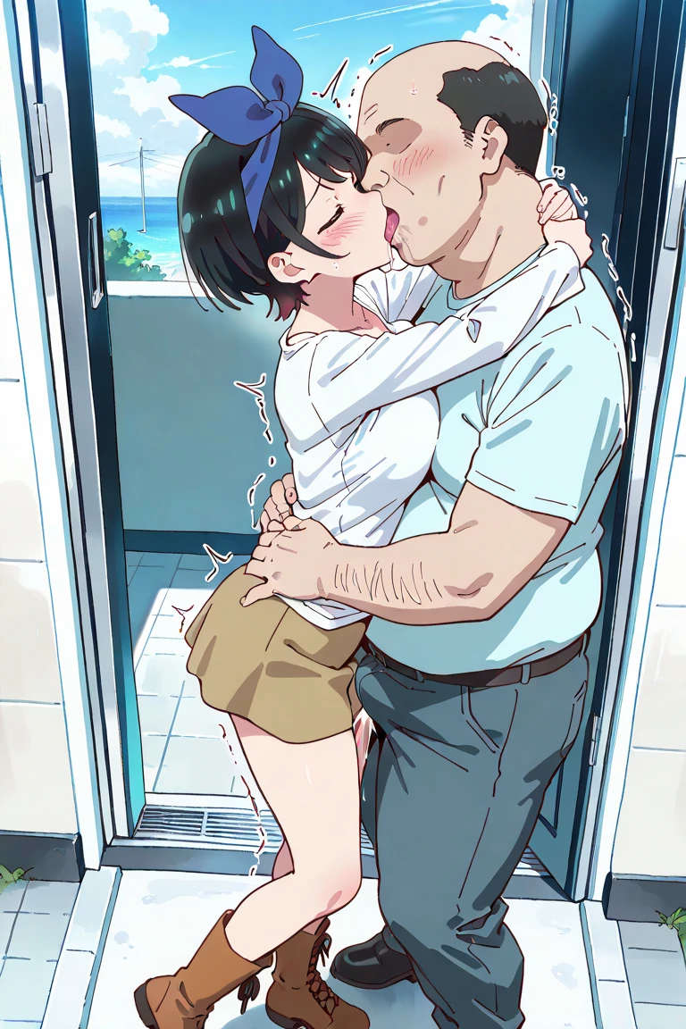 (girl,Fat middle-aged man:1.2)、(Completely )、blush、French kiss、(hug)、(Big By detailed、High resolution、4K、masterpiece、High resolution、(tears:1.8)、(rape)、heart、toilSex:1.3)、(Grin)、Kneecks、(Side view)、(rape)、Kneeling、(Leaningward)、(Detailed face:1.2)