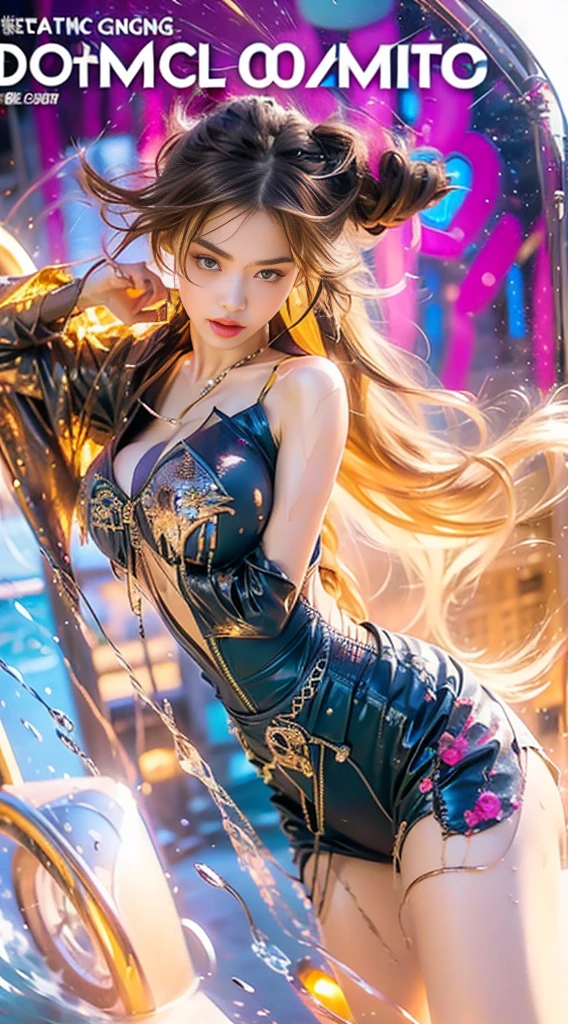 ((masterpiece, best quality)), (((masterpiece, best_quality, highest quality))), (perfect detail, perfect skin:1.2),(highres), original,extremely detailed 8K wallpaper,(an extremely delicate and beautiful),incredibly_absurdres, intricate detail, distinct_image,extremely intricate,(detailed skin:1.3) , best quality:1.2, High definition, intricate details, finely detailed, beautiful detailed, high detailed skin, ((glossy skin)), shiny skin, (white skin:1.3), (pale skin:1.3),(natural light, ray tracing, volumetric light), (top quality), (golden-ratio face, perfect proportioned face, perfectly beautiful:1.3), (reflected diffuse light to face:1.3), (peer proportional face), (peer proportional body, proportional awesome body:1.3), parted lips, ((presenting)), (perfect anatomy, correct limb, correct finger), ((looking at viewer, eye contact)),((eye contact)),(cowboy shot:1.5), (masterpiece, best quality, official art, beautiful and aesthetic),1 girl stands in black and gold fluid,half naked,looks at viewer,black and gold thick liquid,floating blond long (wet hair),asphalt drops,precise facial structure,Gradient white fluid,organic feel,viscous,shiny gel,bubbles,cowboy shot, (zentangle:1.2),(fractal art:1.3),shiny oild skin, wet, black dress, (vivid color, colorful background, Urban Sketch:1.5)