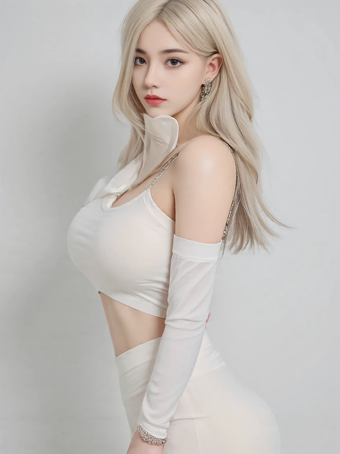 Best quality,masterpiece,Ultra high resolution,(photorealistic:1.4)1 girl,Beautiful_face,Detailed skin,whole body,Yuhuoshu,jewelry,One,earrings,(fire:1.3),blurred,realistic,lips,