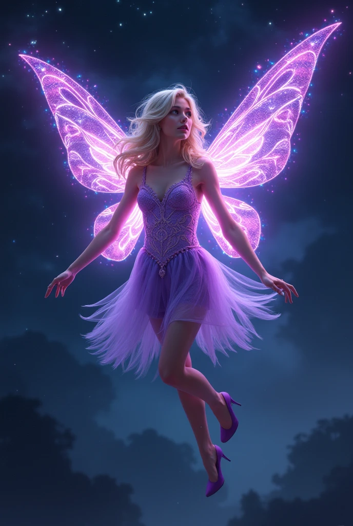 a woman in a blue dress with a fairy wings on her shoulder, fantasy art behance, stunning digital illustration, digital fantasy illustration, detailed fantasy digital art, beautiful digital artwork, exquisite digital illustration, fantasy digital art, trending digital fantasy art, digital fantasy art ), fantasy art style, margot robbie as a fairy, digital fantasy art, colorfull digital fantasy art
