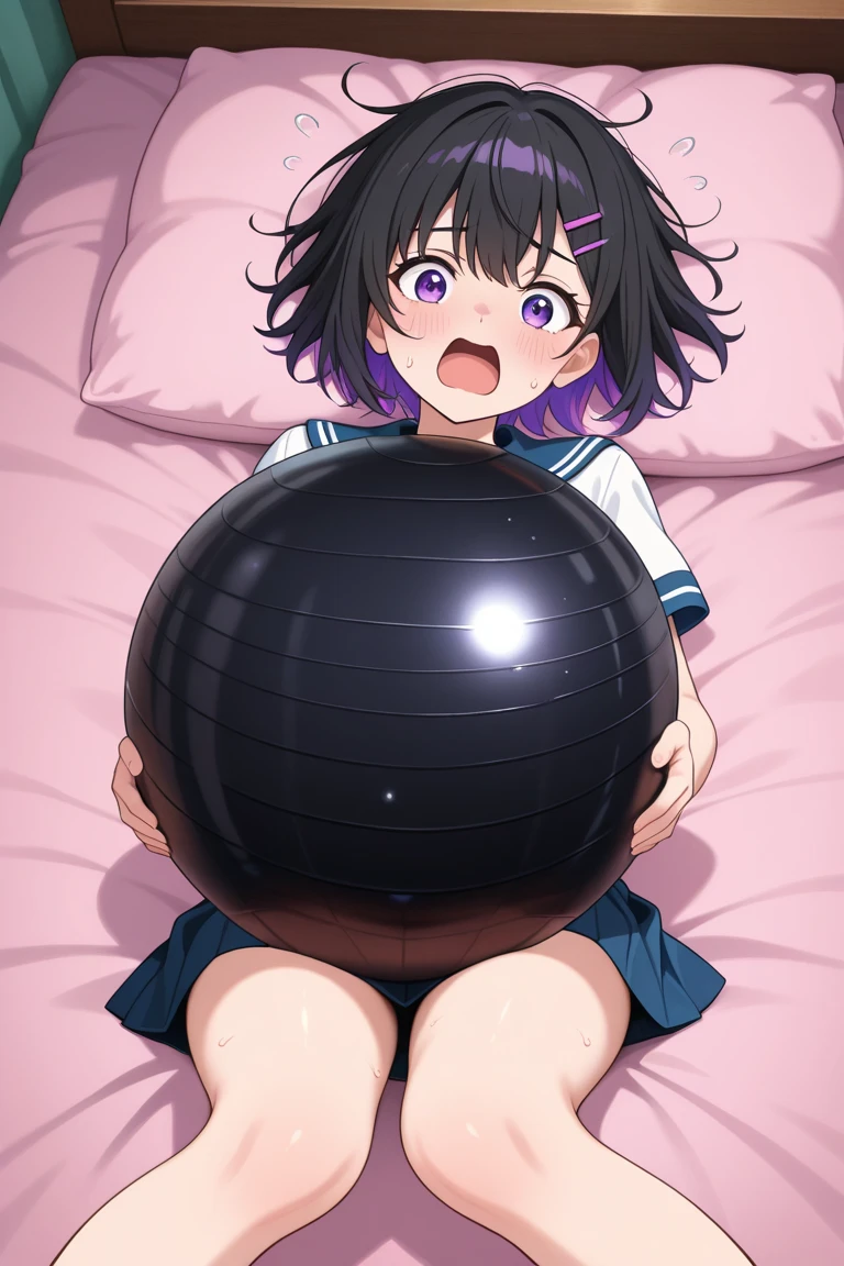 TwintailsHair Bow, black hair,Big Baby Bump pregnant, Purple bikini, Big boobs, nipple, cum, Big Black Balloons,16 years girl, Big pregnant Belly, Big Pregnant girl, Largest Belly of Pregnant, Huge Pregnancy, background hotel room,Huge 9 months Pregnancy Belly, purple eyes