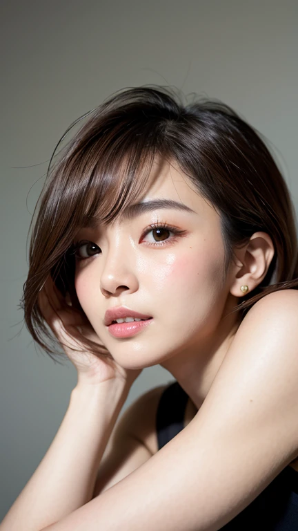 (8k:1.5), (Highest quality:1.5), (Ultra-high resolution:1.5), (45-year-old woman), (very flat chest), (Completely naked), (skinny body), (45 year old erect nipples), (Dark areola of a 45 year old), (45-year-old womanの胸), (Front view of the chest), (Plain background), upright, (Chest close-up), (45 year old long nipples), (45 years old breasts close-up)