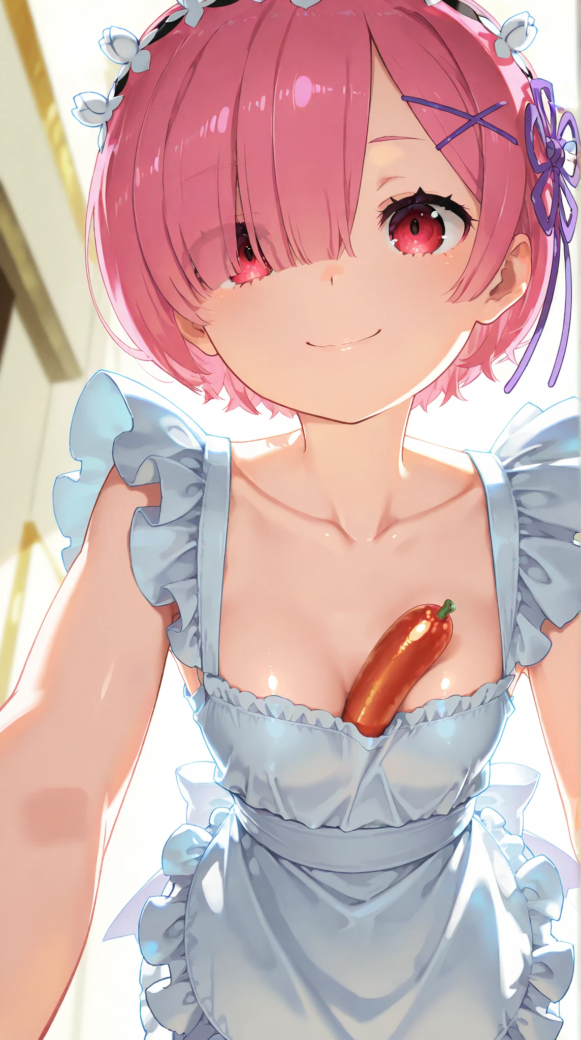 Nakano Ichika, Super Short Hair, bangs, blue eyes, Hair between the eyes, Pink Hair, , Big Breasts, heart shaped eyes, Used big condom hold in mouth, Spread legs wide, Large quantity semen overflowing from the vagina, ((Open your pussy with the fingers of both hands)), NSFW, no mosaic, (((Girl trembling with sexual climax))), Large breasts, Erect nipples, Pubic tattoo