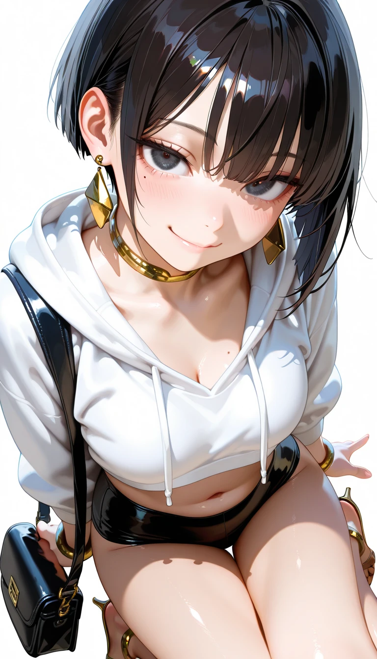 (a beautiful , detailed 10 year old boy with black boy hair and black eyes, con un vestido, avergonzado, con pectorales, con la cara manchada de crema, de frente, (Escena cute), (mejor calidad:1.2), (vivid colors), (Soft lighting) (se ve como un chico) (lleva calzones lindos) (cute)