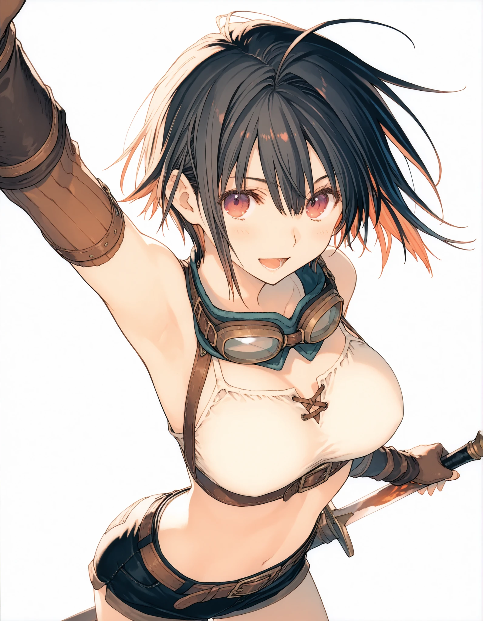 (masterpiece, best quality:1.3), (final fantasy artwork concept:1.5), (upper body:1.3), perfect face, expressive eyes, 1girl, looking at viewer, 14 years old, (slim body, small breast:1.3), beautiful, anime, girl, lora, talim, 1girl, dark skin, black hair, braid pigtails, white hat, arabic clothes, see-through, (covering chest by hands:1.5), (corrupt, brainwashed, hypnotized, mind controlled:1.5), (evil smile:2.0), (big cute eyes:1.5), (empty eyes, simple eyes, glowing red pupils:2.0), (crotch tattoo, glowing tattoo:1.5), (cinematic lighting, fairy tale, realistic, dream-like, enchanting atmosphere:1.5), (fantastic and beautiful night sky, abandoned park:1.5),