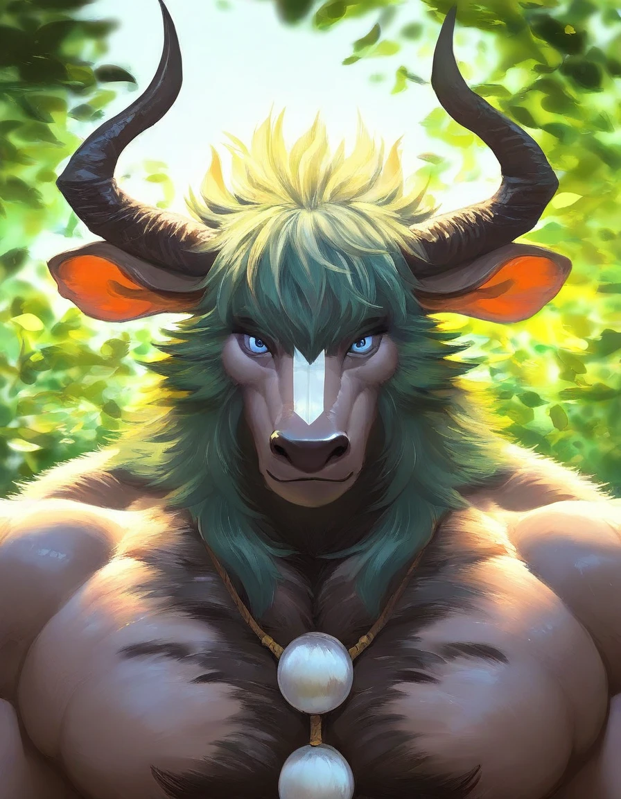 ultra-detailed, masterpiece, masterwork, high quality, best quality, hdr, posted on e621, (by hioshiru), (nature), nsfw, (male), solo, chibi, (white little body minotaur), hairy dragon, (long silver hair, yellow eyes, white body, Scar in one eye), stylish pose, lower view, dynamic angle, (nude, long foreskin, littlepenis, balls)