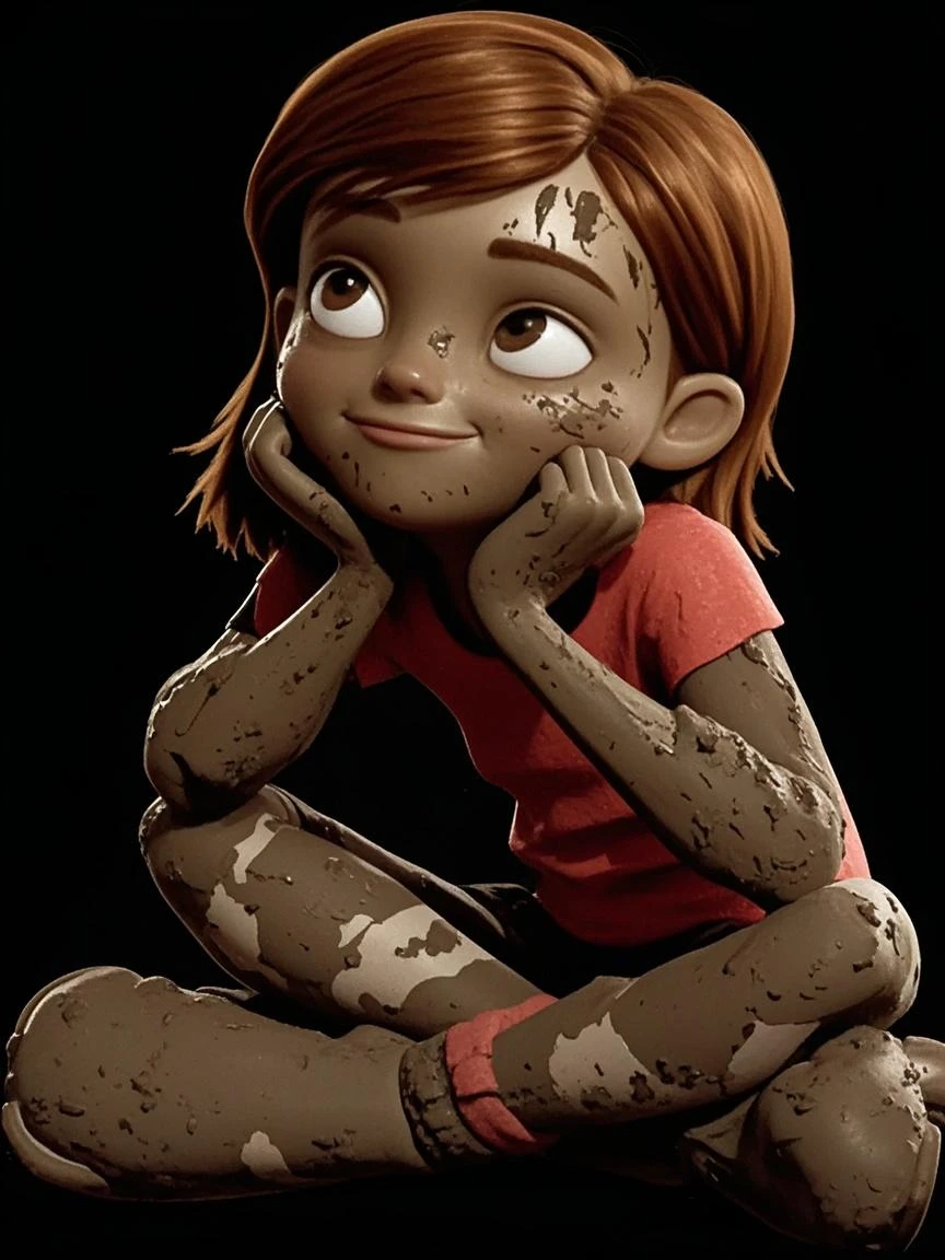 <lora:MudDustWorld:1.0> (MudDustWorld:1.2) 1girl (chibi:1.2) (blonde messy hair:1.2)( dress white:1.3)