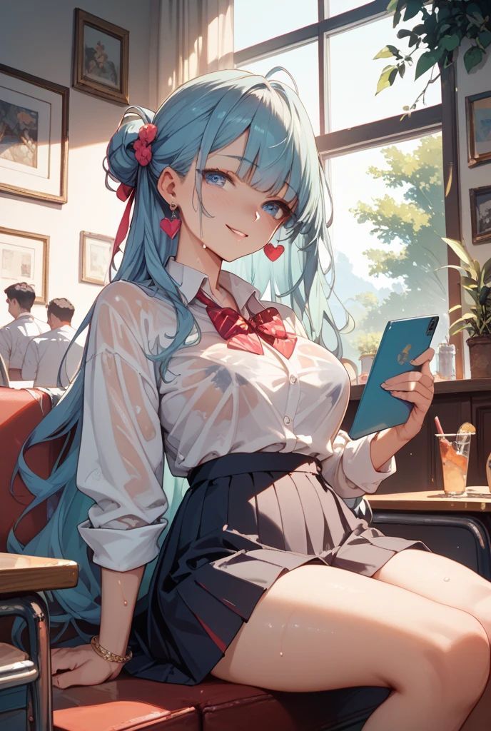 A sweaty high school girl