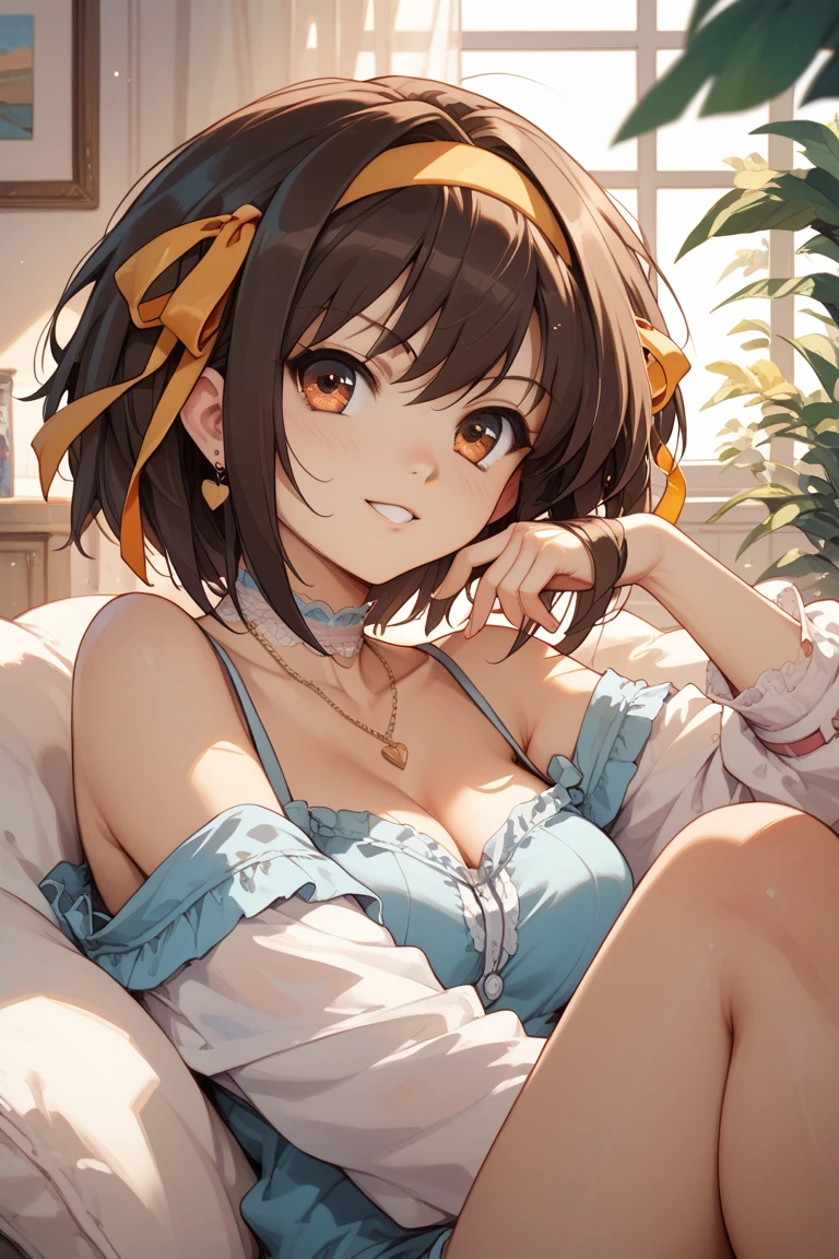 masterpiece,pull tank top shirt, tank top shirt down, Nipples, off shoulders, Bare shoulder, Little Girl, curly hair, Twin-tailed, Dark skin, Africa人の, Smile, hot pants digging into anus, Africa, hand on head, Leaning forward,Nipples,Nipples