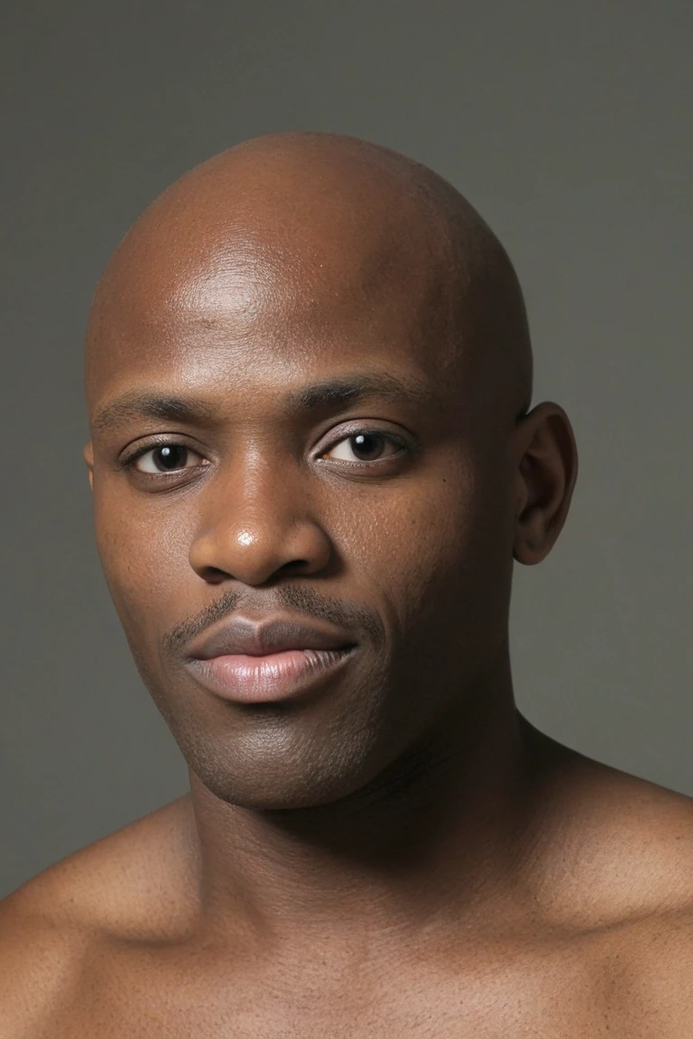 make me a bald black man with big lips and a big penis