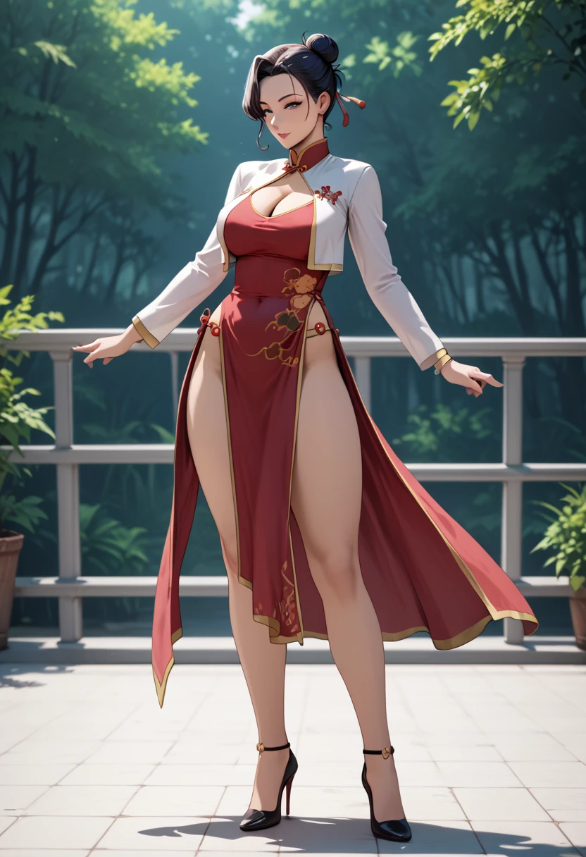 ((One personの女性)), Beautiful Face, (Laughing embarrassedly), (laugh:1.2),((Wink:1.7)), (head tilt:1.3), Laugh with your mouth wide open, upper teeth, looking down at viewer, ((Bright red cheeks:1.4)),Glossy Red Lips,rooftop, firework, Glossy red lips, Shining Face, ((Anime style background)),masterpiece, Highest quality, so beautiful,up to date, Complex details, (Pink long nails),(ring),(bracelet),(Floral choker),AI-generated, Complex,High resolution, Highest quality, super high quality,3D Images、3D Images,One person,Long white hair,High Ponytail, Anime woman posing for a photo,(blue eyes), ((Fine grain、Silvery white, lightly pigmented eyes、Shining Eyes:1.4)), (Squint your eyes:1.1), beautiful detailed eyes, a hyperRealistic , hyperRealistic , Realistic,Anime woman with long white hair, Smooth anime CG art, A woman in a colorful kimono with gold embroidery, (Black long sleeve kimono),Red floral pattern,Black High Heel Sandals, Long flower hair ornament,Earrings,Mature Body,(Big Breasts:1.1),Tall,Abdominal muscles,Tight waist,((pigeon toed:1.4)),