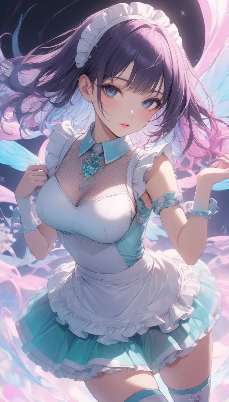 Colorful ic0n icons, ik1, 1 Girl, White Dress, jacket, cartoon bones,