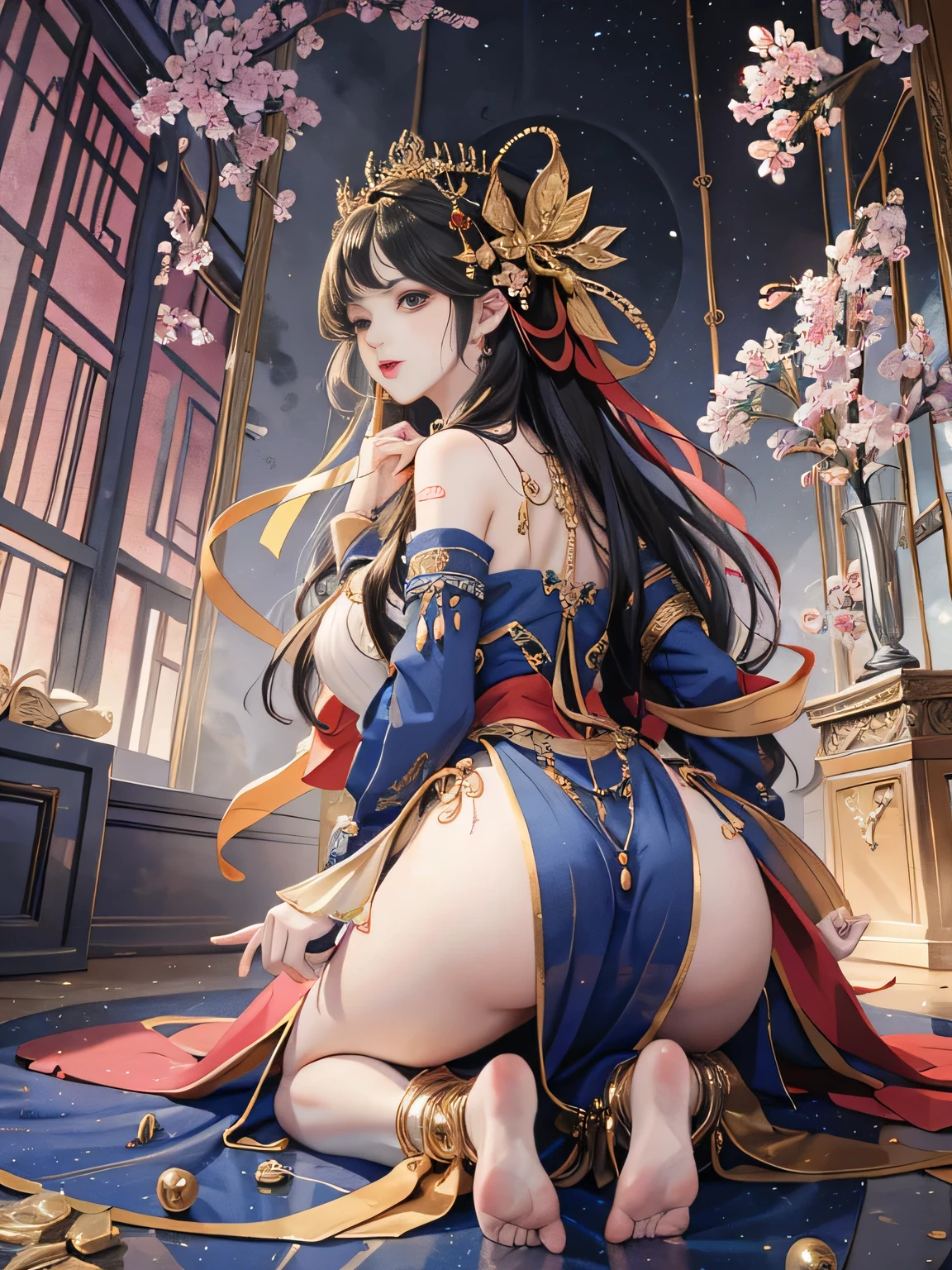 Feet，Oversized feet，Soles，Soles of feet，Big Perspective，Upward Shot，大Feet，toe，Feet in front，（tmasterpiece，top-quality，Best quality at best，offcial art，Beautiful and beautiful：1.2），（1 plump girl），The content is very detailed，Colorful，The most detailed，offcial art，Unity8k wallpaper，ultra - detailed，Beautiful and beautiful，Big breasts are beautiful，tmasterpiece，Best quality at best，（tangled，datura，Tangles，entangled），divinelight，artistically，Flash drawing，PerfectNwsjMajic