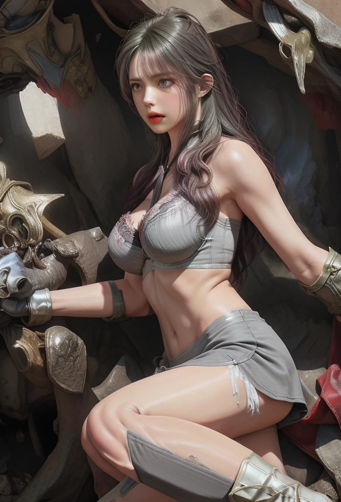 poster de guerreiras saradas corpo esculturais sexy, em foto sexy corpos a amostra espadas, corpo com sangue, rostos com raiva, arena plateia roma antiga, foto antiga gladiadoras, sangue pelo corpo
