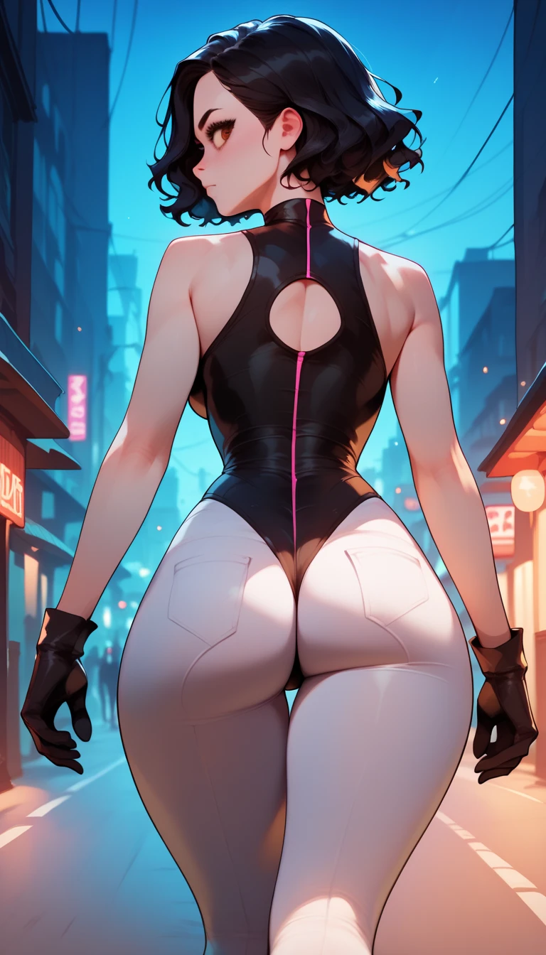 sexy cute beautiful Riley Reid in sexy spandex suit, (((curvy accentuated booty))), (((slim thick))), (((skinny))), ((((ultra detailed)))), (((photorealistic))), 8k, at the street