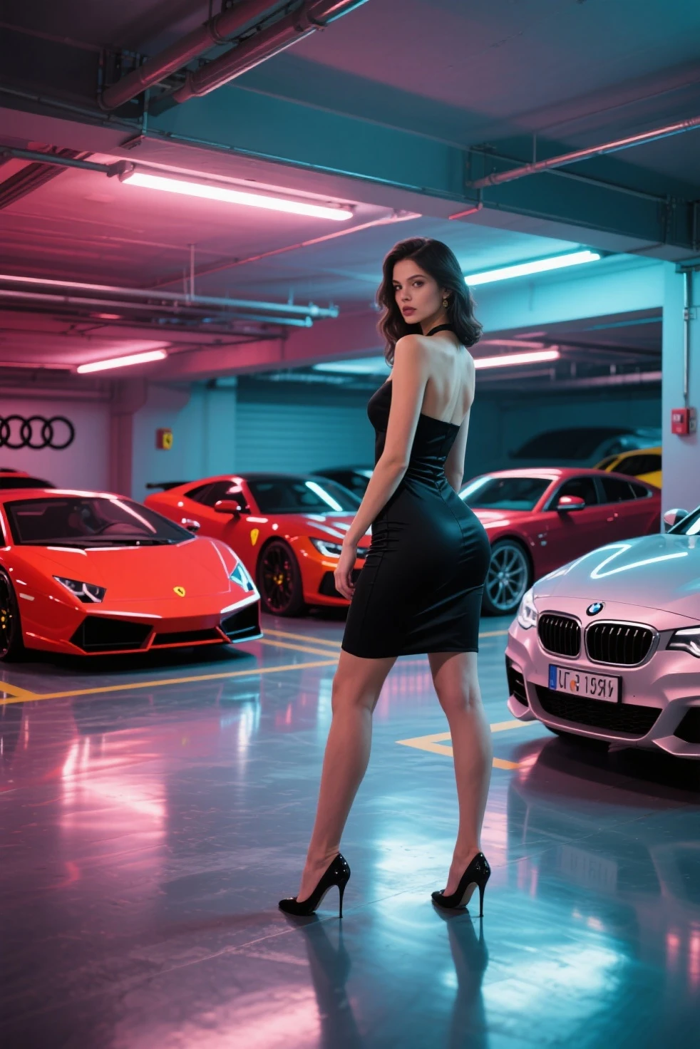 Girl Most Expensive car at side and 3 man in fight with this girl