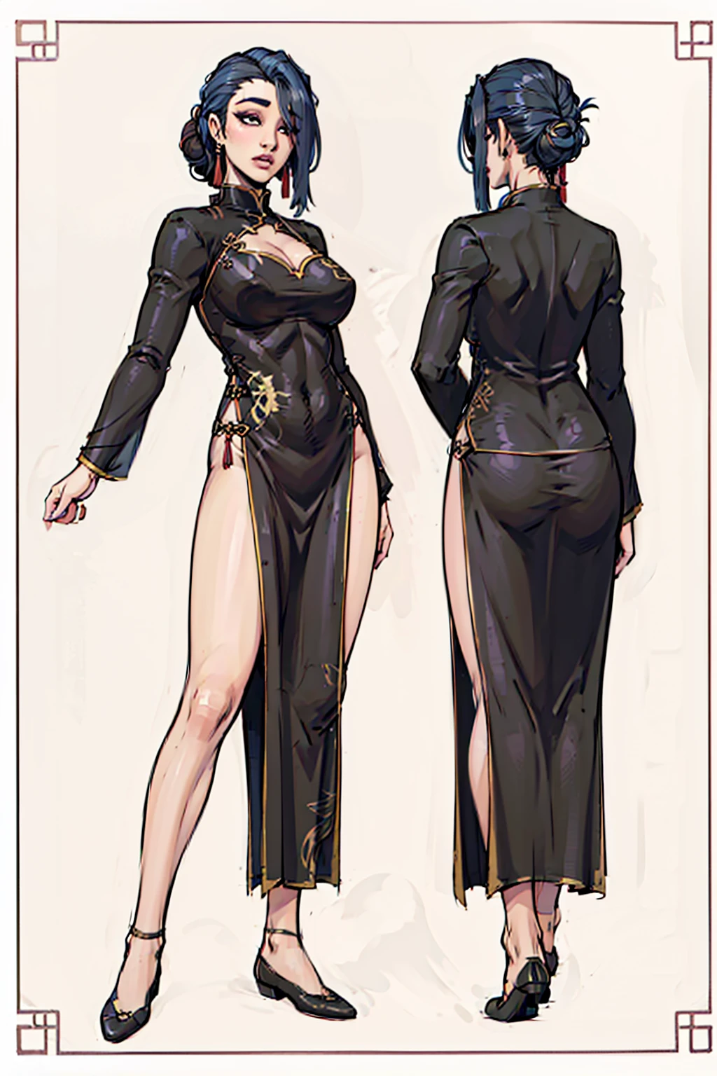 master-piece，A wonderful character show，4K anime，（animesexy:1.2），Anime drawing of a female warrior in Hanfu and robes，Plump breasts，Slim and well-proportioned waist and abdomen，Perfect body，Realistic Hanfu，Wear boots，Combat posture study，all-body，dress：Bikini and Hanfu，Heroine image，Martial arts anime style，colored sketch，Sketch art style，anime arts，digital anime，extra high resolution，Realistic scale SFW，Place your hands in her body position！，Full body combat stance，Gesture painting，Fine sketching，full-length portrait，，Anime drawing