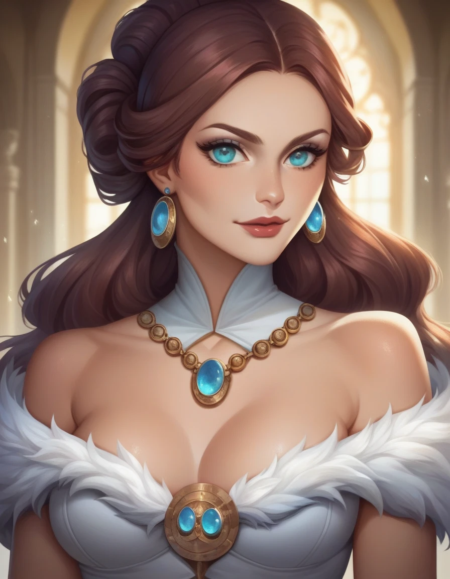 Character woman style beautiful breasts symmetrical medium breasts Fiona queen Anna of Arendelle with war marks Cartoon image of a woman .Ilustra??o estilo desenho animado, estilo de arte dos desenhos animados, estilo de arte dos desenhos animados, digital illustration style, estilo atompunk design de personagens altamente detalhado, arte digital detalhada coragem, Forest fan art, Design de personagens de retrato, beautiful digital illustration, retrato de alta qualidade, Arte em quadrinhos, mulher jovem cabelo com transas lindas . Queen Anna of ArendelleBeautiful lined eyes Medium large bust and wonderful sexy clothes. image expression of sexual desire from waist to head illustration Queen Anne of Arendelle atompunk style Fallout 4 style pose playboy magazine