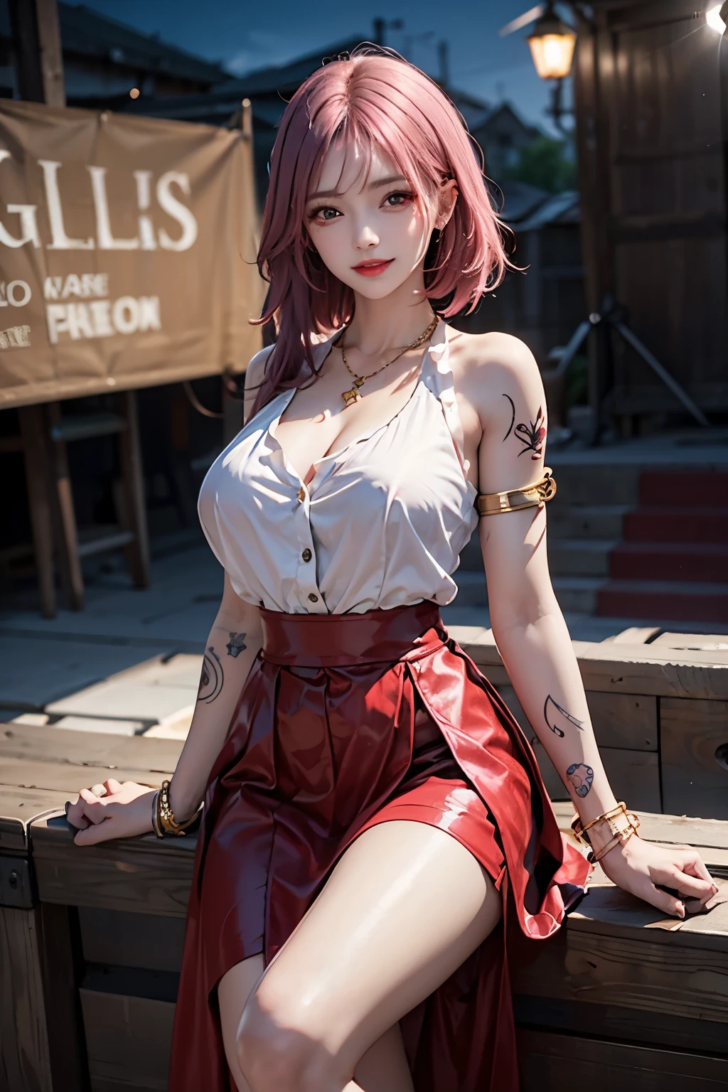 (Random Porn Pose),(Random Hairstyles),(Best image quality,(8k),Ultra-realistic,最high quality, high quality, High resolution, high quality,Attention to detail,Beautiful details,Fine details,Highly detailed CG,Detailed Texture,Realistic facial expressions,masterpiece,in front),See-throughブラ,tight,stockings,Pink Hair, Shorts, (((Tight waist))), ((Big Breasts)),(See-through),(((He has many tattoos all over his body)),