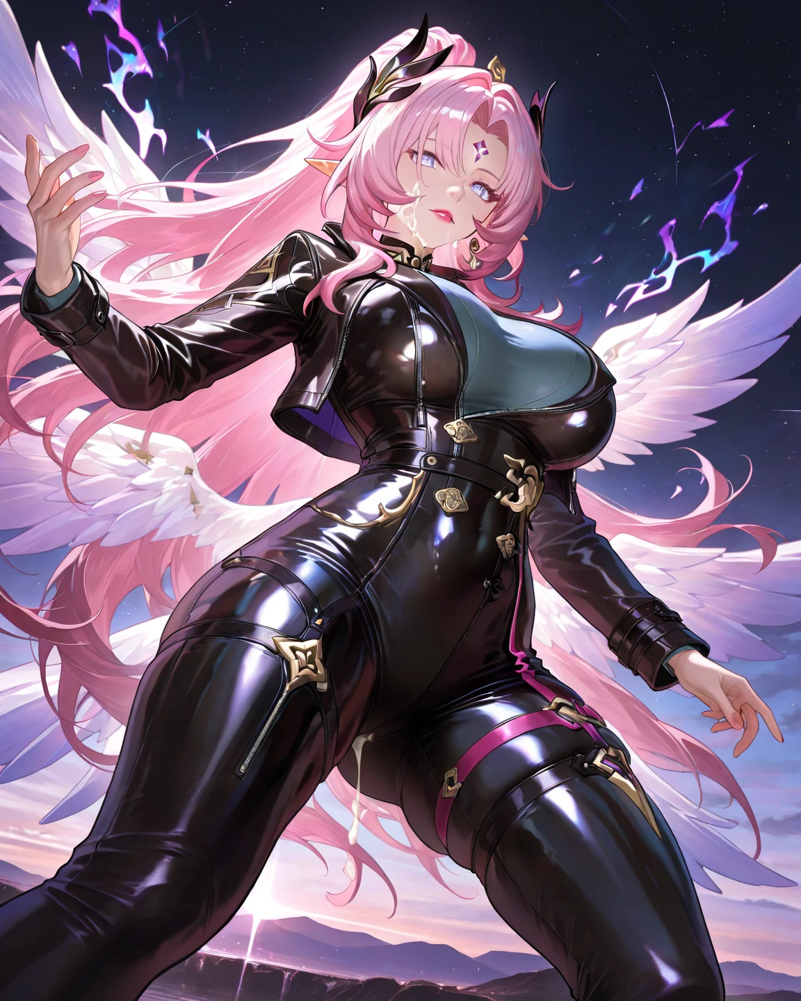 Beauty、bigヒップ、Big Breasts、A pose that emphasizes the buttocks and breasts、alone、exposed thighs、big、Revealing clothing
