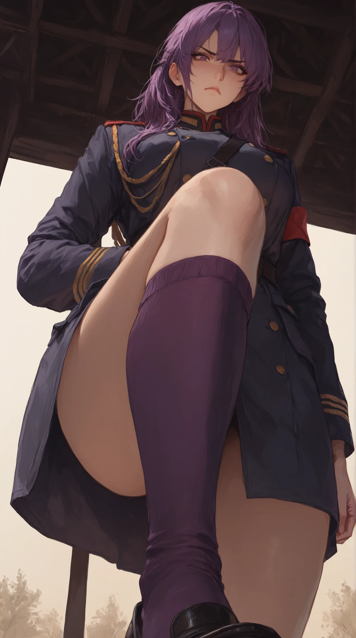 (masterpiece, highest quality:1.3), 1 cute girl, ideal ratio body proportions, blonde short hair, mini skirt, (through the viewfinder:1.2), (panties visible:1.4), from below, dynamic pose, outdoors,