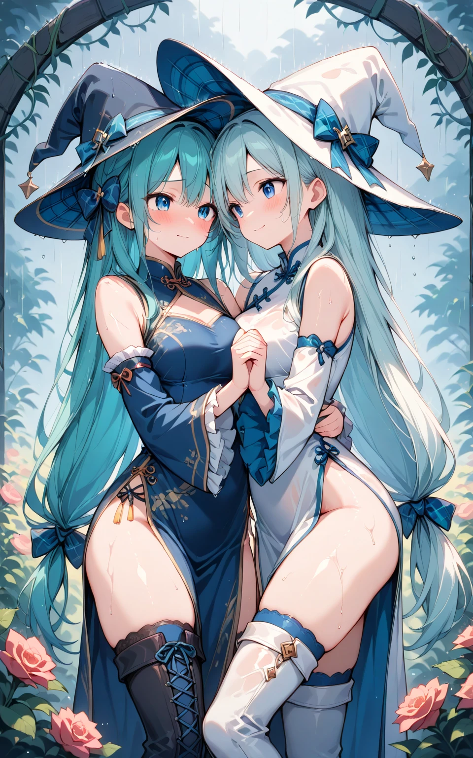 a beautiful 20 year old blonde woman with big messy hair in a blue dress, white stockings, black headband, cleavage, bending over to grab a glowing mushroom off the grassy forest floor, back shot, booty, fantasy art style, rossdraws cartoon vibrant, alice x. zhang, alice in wonderland cyberpunk, cute detailed digital art, colorfull digital fantasy art, digital fantasy art ), glossy digital painting, rossdraws pastel vibrant, rossdraws 2. 5, rossdraws 1. 0