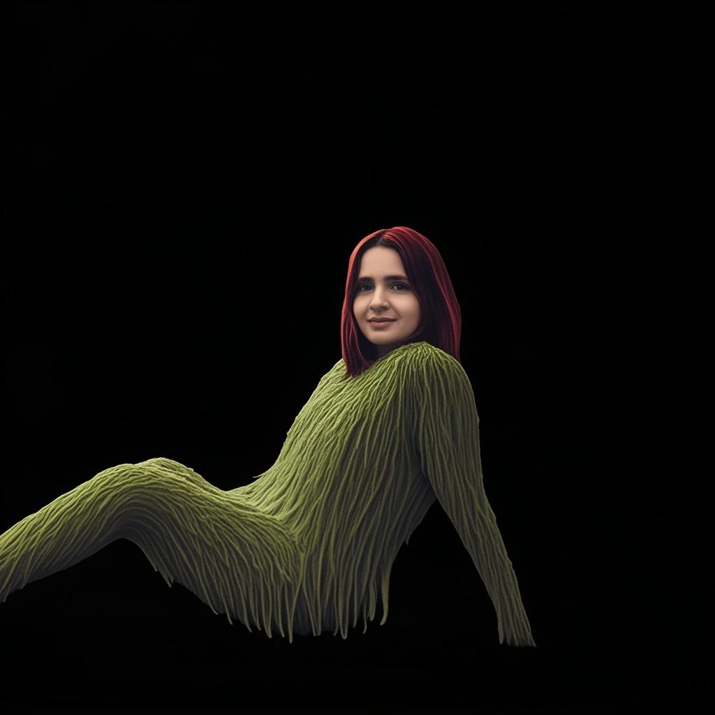 : 18 year old demonic girl standing in a bright kitchen, she is very thin with a small butt, as all demons she is completely naked, we see her from behind but she looks over her shoulder smiling (
, demonic skincolour, as all demons her face looks way younger than 18 nearly