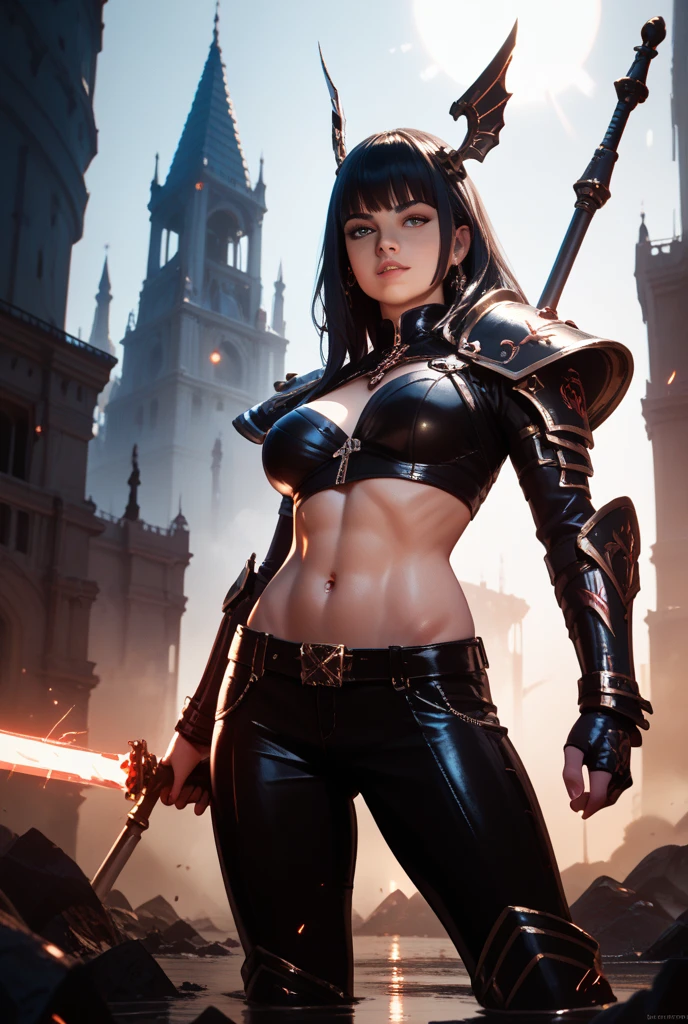 A young 15- yr old chimera girl with lovely charming face, having sapphire Lion skin tone pigmenting texture, (wearing nose ring), (body builder, athletic masculine size body),(having a lots of battle scar's), ( sapphire Lion skin texture masterpiece ), (tomboyish cyber punk hairstyles look), (( wearing helmet with horns)), (serious, with exposed teeths showing large fangs)(perfect full body detailed anatomy), (Super accessories detailed), (fighting pose), (perfect detailed bright sparkling eyes),( short illuminating hair), ((expose big hard erect nipples))(( wearing illuminating transparent armored panty and bra, with pussy clitoris exposed ))((legs wide open showing pussy line))(( Wearing illuminating transparency lion costumes )), (( holding a treasure axe or treasure war hammer )), ( lava cliff background), (( illuminating different lights covering the sorrounding atmosphere of battle fields)) on its back wearing dark cape detailed design, has a angry face, 7 different perspective view of that same girl & face profile sheet character style