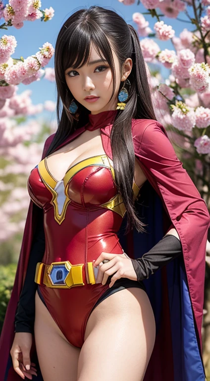 8k, realistic, charming, Highly detailed, ผู้หญิงที่charming, Two meter long hair, Huge breasts, Flawless figure, She dresses with sexiness and confidence., Super Girl's Gecko Armor, Show your breasts, perfectly'Strength and charisma. The sky serves as the backdrop., creating a unique atmosphere that emphasizes her courage and perseverance.. The cloudy sky adds a sense of tension and mystery to the entire scene.. This high resolution, High quality pictures will give you a shocking visual experience.. Shiny details and machinery will keep your eye on you.. OC rendering, incredible light, Award-winning quality, Float in the air,