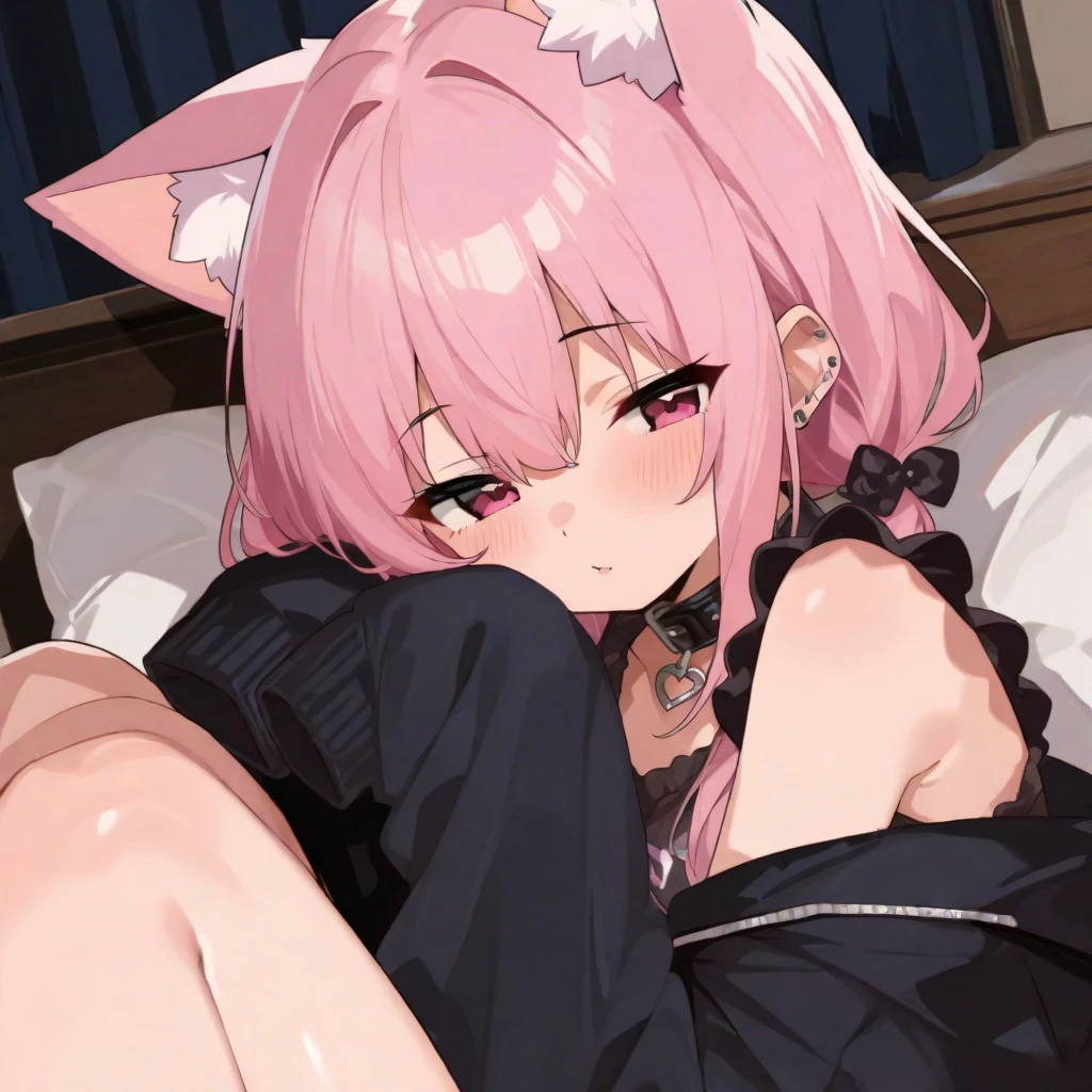 ((Masterpiece, best quality, high quality, very detailed CG uniform 8k wallpaper, very detailed, very detailed background)), detailed eyes, shiny hair, shiny skin, bright skin, ((1girl)), ((Vtuber, gamers , cat ear headphones, long pink hair, twin tails, pink hair, hoodies)), neon light, bedroom, ((missionary position, lying on the mattress, rape, cock penetration)), ahegao, blush, tears, open mouth, pussy, cum