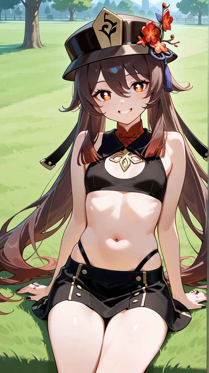 score_9, score_8_up, score_7_up,source_anime, high res image,masterpiece,best quality,girl,cute face,clear skin,simple_background,hutao_genshin,sexy,armpit,panties,