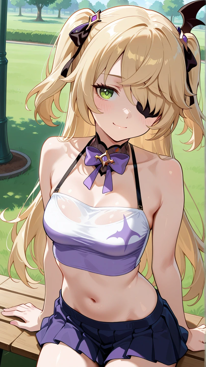 1girl,solo,antennae,black hairband, (long blonde hair),hair between eyes,hair flower,hair ornament,hairband,smile,red eyes,open mouth,(huge breasts:1.2),cleavage,(butterfly girl),butterfly wings,crazy straw,day,dress,flower,grass,high heel boots,light blush,long sleeves,looking at viewer,outdoors,short hair,thigh boots,blue sky,cloud,