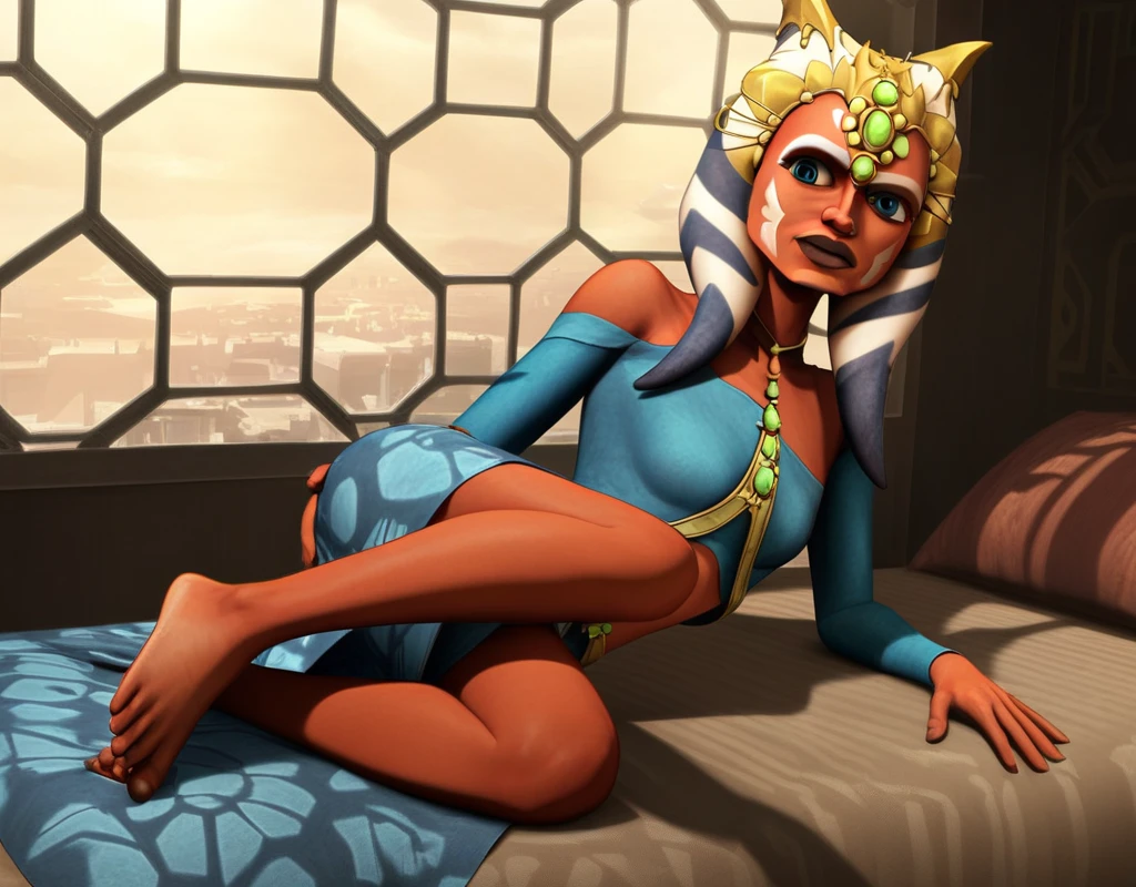 (masterpiece, best quality, ultra-detailed), AhsokaTano, showing pussy, naked, no clothes, (orange skin:1.2), blue eyes, makeup, (blue shirt:1.2), hip armor, looking at viewer, extremely detailed face and eyes, open mouth, spread legs, delicate hands, detailed vulva, erotic, sensual, intimate, photorealistic, 8k, high quality, spread pussy, open bottom lips, open pussy, no clothes, genitals shown, translucent outfit, toned abs