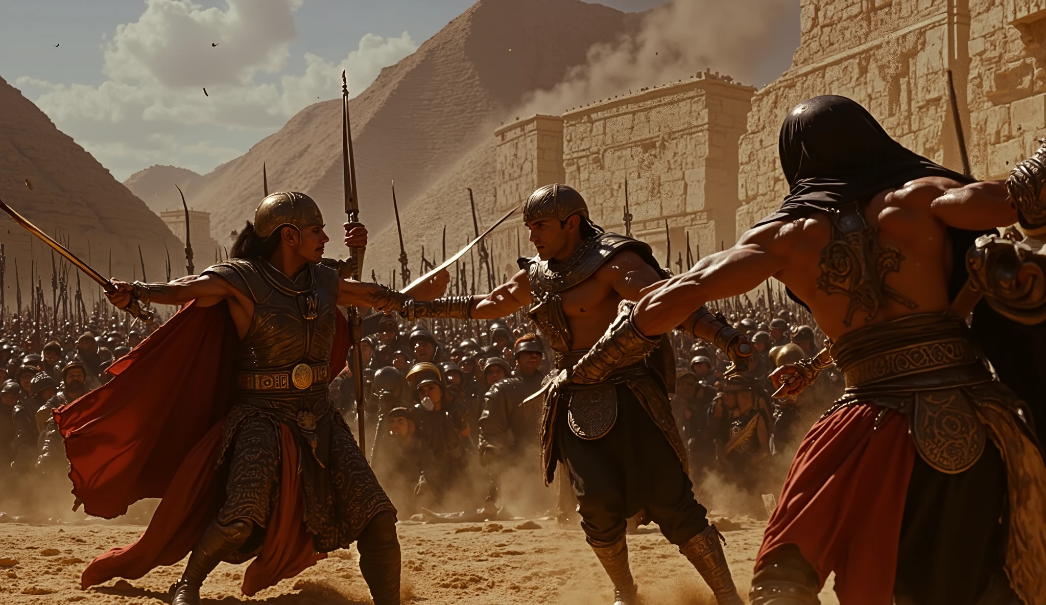 1950s, still film, ancient egypt war scene 