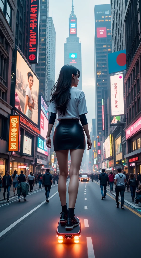 The giant girl wields a hammer and destroys the city,A giant woman in a lying on top of a cyberpunk city, Wear short skirts,Little guys running around the giant girl,The little person panicked and ran away,Many cars pass by, Standing on her hand, cgsociety 9, 2. 5 d cgi fantasy art, engine rendering unreal + a goddess, full body cgsociety, artgerm ; Hyper realistic 3d content, giant art, super detailed 3d matte paintings, super detailed 3d matte paintings, realistic fantasy art, realistic 3 d anime style. Beautiful girl. Big thighs."The boy stood on the top of a high-rise building waving to the girl". Color ultra 4k.The little person panicked and ran away.Giant attack.Shibuya,tokyo.