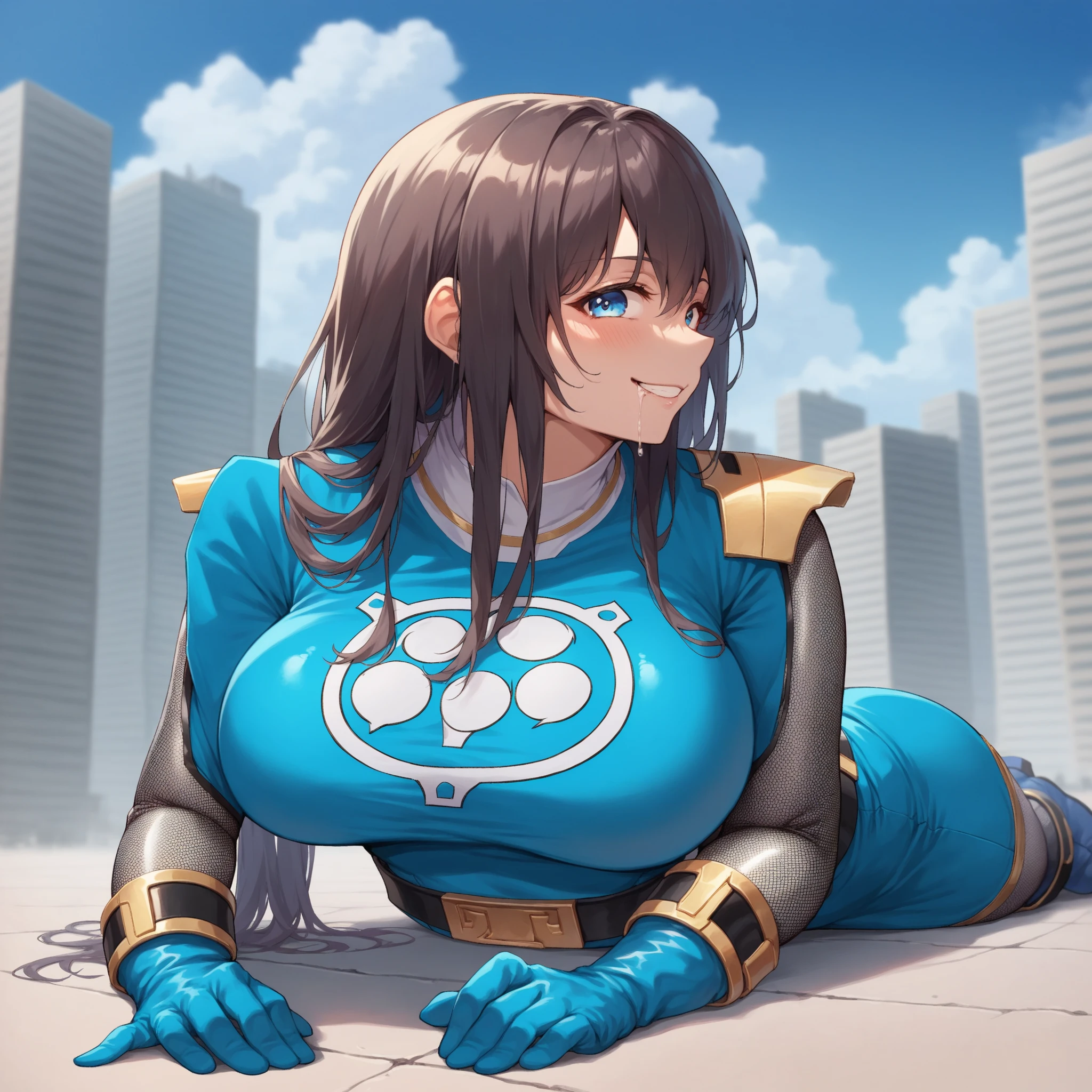 (((top-quality)))、(((ultra-detailliert)))、(((masterpiece)))、(((comics)))、bustup、Superhero、action、Dynamic、Voice bubbles、Pow、Strong hit、poneyTail