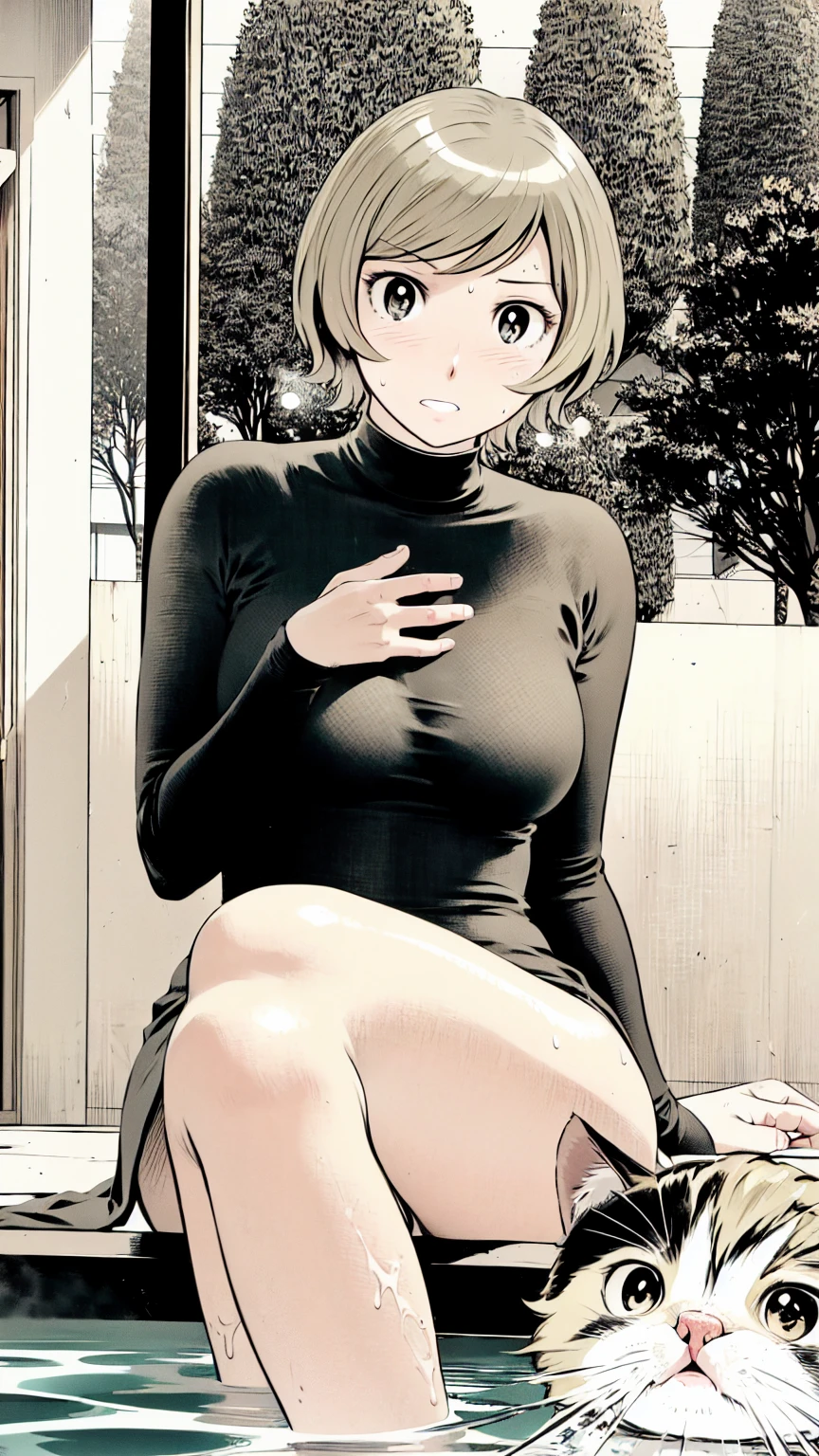 、(masterpiece、Highest quality)、Highest quality, Ultra-high resolution, (((masterpiece))), alone, Sweat、Big eyes, Composition from the front、Shortcuts、Embarrassed face、Blonde Hair、Cut your hair short、School classroom、Sailor suit、skirt、short hair、Browsing Caution、Upper body naked、Breasts exposed、Nipples、Large areola、Sitting in a chair without a backrest、Internal Medicine Examination、Woman showing her body、belly button、真Composition from the front、School Insurance Office、curtain、cubicle、window、door、Fluorescent lamp