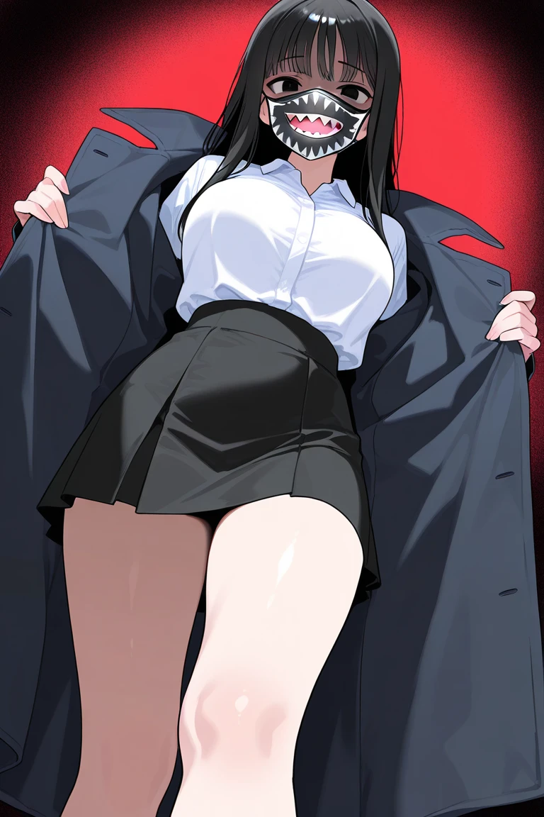 score_9、score_8_up、score_7_up、score_6_up、source_アニメ、、Twi、One girl、Rio(Blue Archive)、chest、solo、Red eyes、Black Hair、Halo、Long Hair、?、White background、大きなchest、bandage、Simple Background、hair ornaments、belly button、Jacket、Mummy costume、Halloweenの衣装、Staring at the audience、黒いJacket、Open clothes、Bright pupils、Barrette、Long sleeve、White pupil、開いたJacket、Halloween、非常にLong Hair、巨大なchest