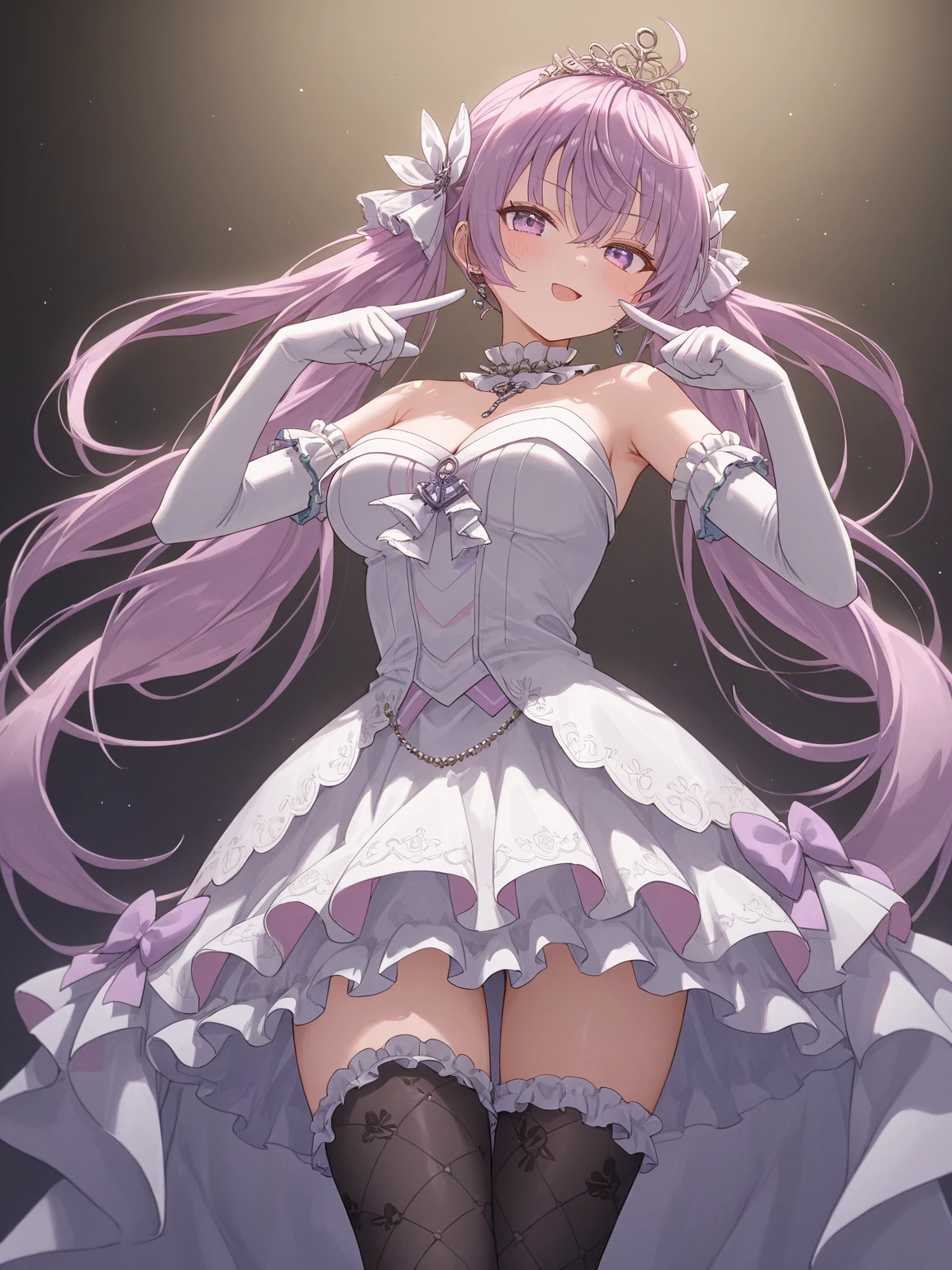 1 woman、Radiant hair、fluffy and soft hair、Sparkling eyes、爆乳、Too large breasts、Seductive breasts、Sheer underwear、Tiara of the Goddess、goddess god々Feeling、lace cape、aquamarine choker、Castle Room、Long Lace Bale、Ruffles and ribbons、A smile、The upper part of the body、 A glowing wand made of crystal.、Wings encrusted with aquamarine、A benevolent look、Eternal brilliance、Too large breasts、爆乳、puffy chest、Cinderella's Castle、Navel Ejection、I can see my nipples