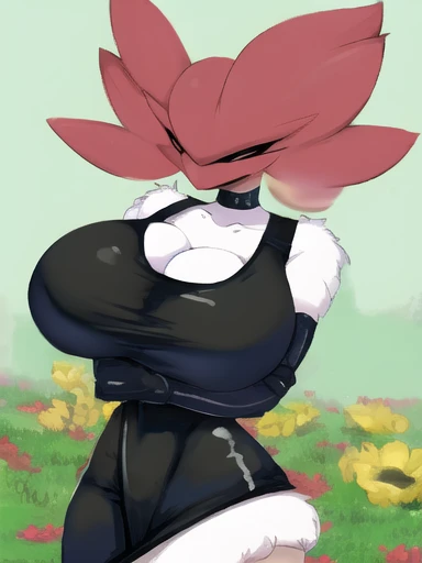 (Gardevoir), beautiful,masterpiece, (smirk:1.3),(huge breasts),smile,best quality, loose solid pink sleeveless crop top sweater, silky pink skirt, cheerleader uniform, (cheerleader:1.5), outdoors,sunny,(1girl:1.3), wide hips, loose top, realistic, high detail