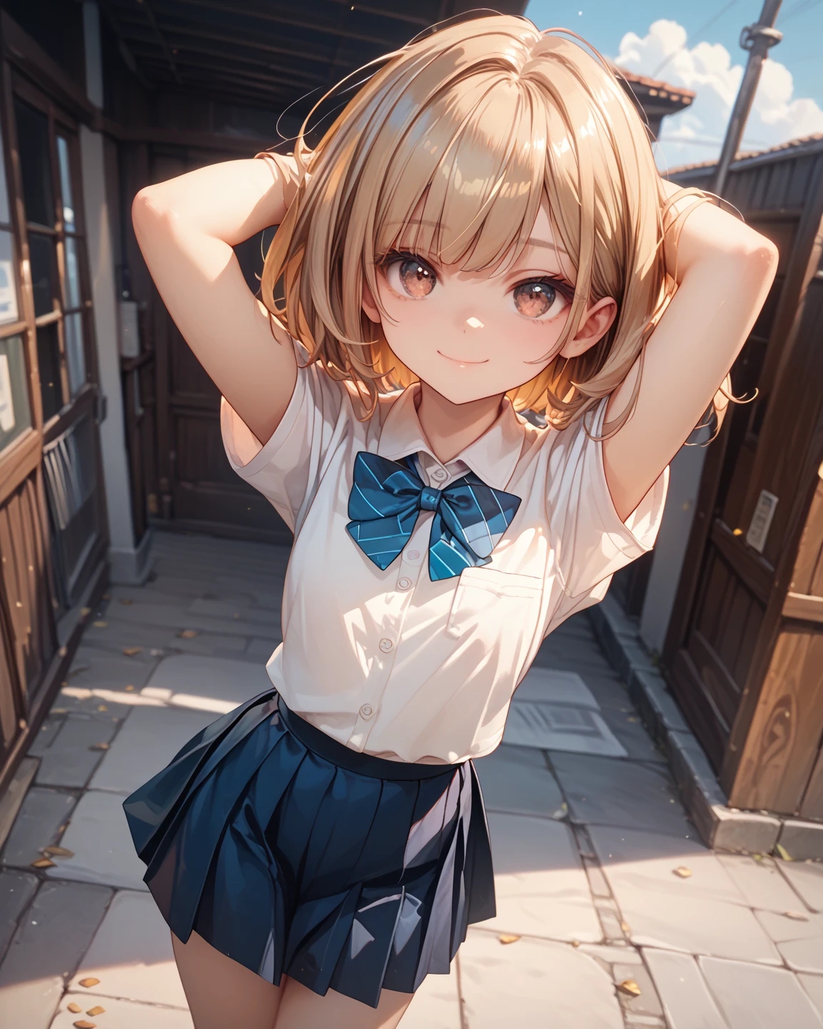 masterpiece, best quality, highres, 1girl, detailed face, blush, anime CG style, (medium breasts), (18 year old girl:1.3), (aged up), good lighting, perfect body, sakura kinomoto, glossy lips, (curvy), (white fishnets)