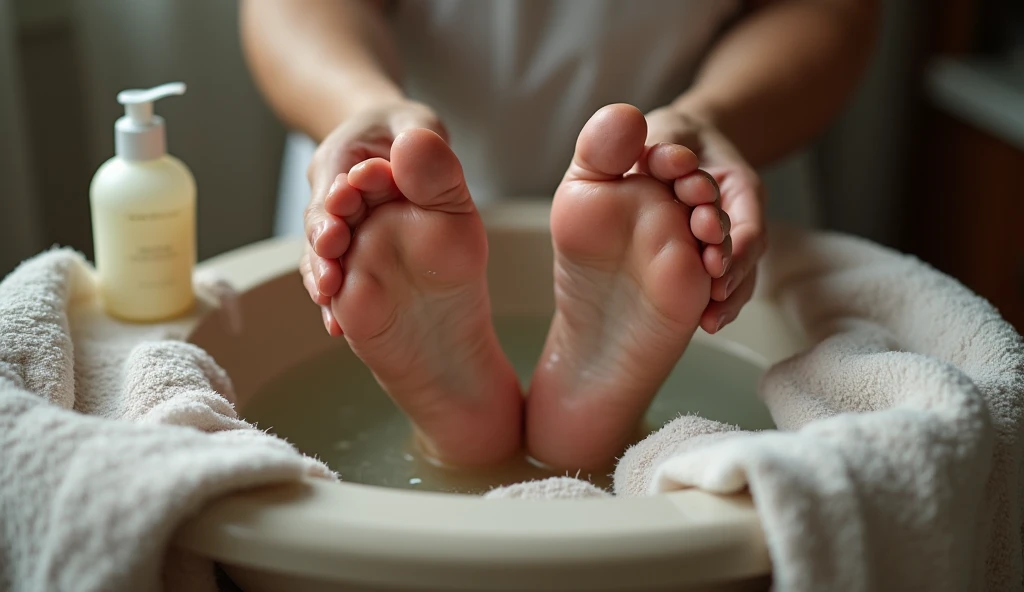 Person recording their feet while sitting in a public bathroom