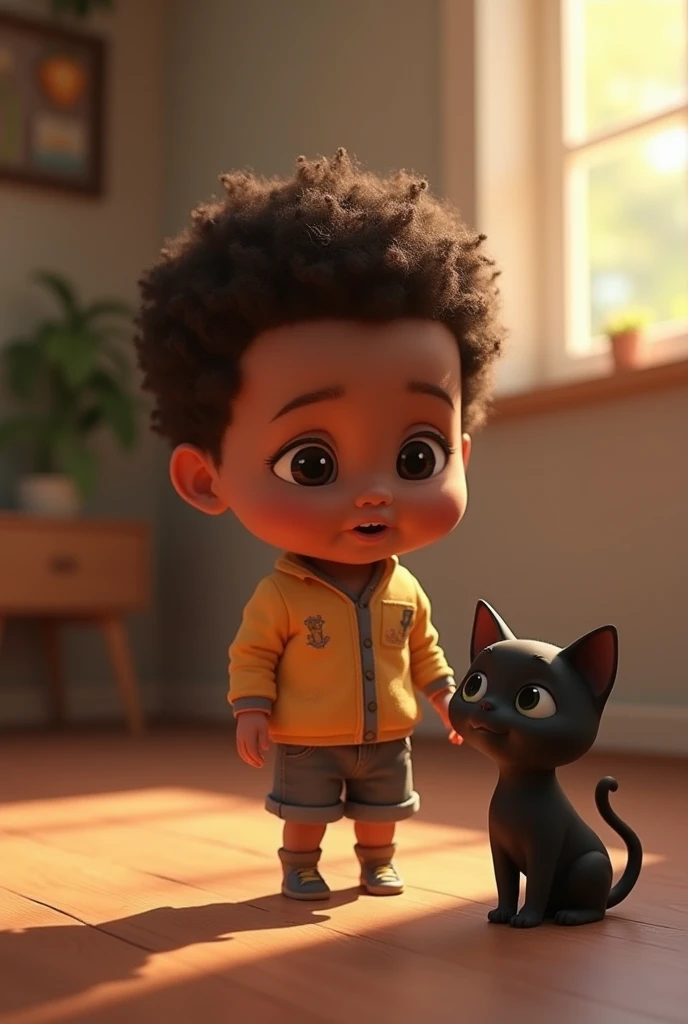 create a car washer figure where the boy is dark-skinned, has curly hair with low sides, a gray beard, and black hair. washing car.