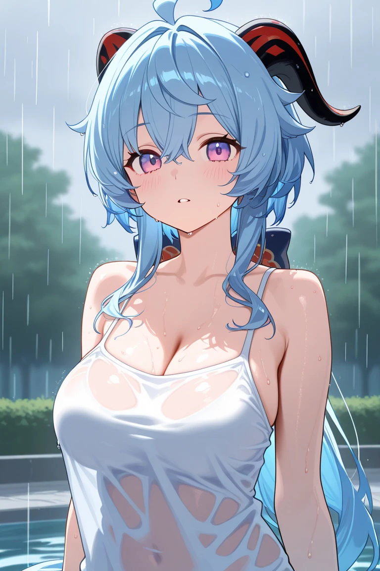 A woman with blue skin、全身Blue Skin、Yankee girl、My whole body is wet、Night Street Corner、Blue Skin、Big Breasts、、Angry face、、Blonde、、Shiny skin、Black underwear、、Sexy underwear、tattoo、Angry、Covered in sweat、、Six-pack、Muscle training