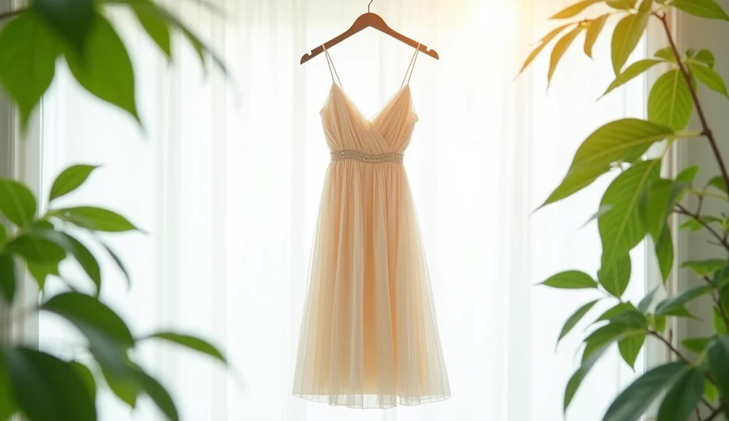 orange colored tulle with soft brown straps. Without design, Show me both sides